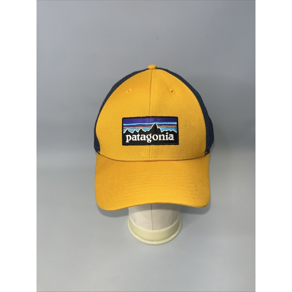 Patagonia Men's Yellow Blue Adjustable Trucker  Mesh‎ Back Cap Hat